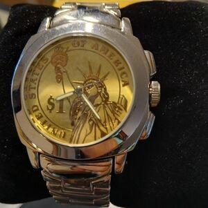Elegant Gold and Silver Statue Of Liberty Women's Watch RARE